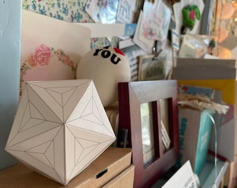 Icosahedron 3D Papercraft Template PDF-Platonic Solids-Printable 3D Model-Holiday Party Decorations-Sacred Geometry Art-INSTANT DOWNLOAD