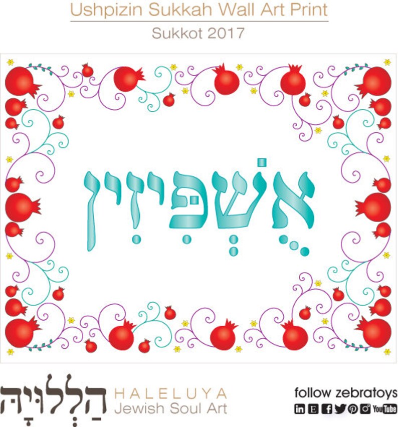 Ushpizin Wall Art Print to Decorate the Sukkah-printable Decorations ...
