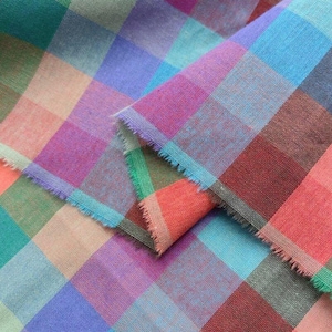 Tela de algodón a cuadros vichy multicolor de verano / Tela para manualidades y decoración, material para coser vestidos DIY