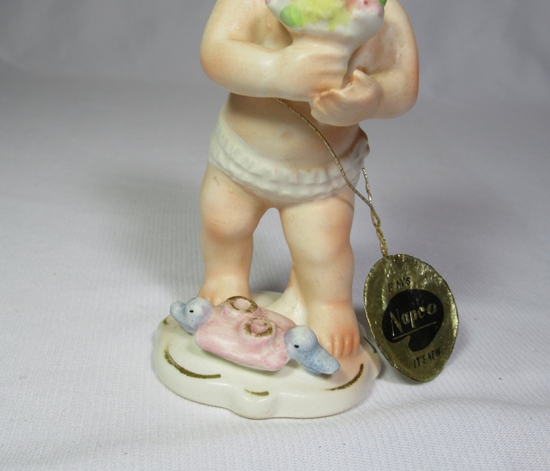 Napco June Calendar Cutie Girl Figurine C-5769 5 Napcoware Bride holding bouquet of flowers Original Hang Tag