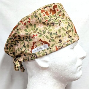 Scrub Hats - Handmade to Order - Fox & Squirrel Terracotta
