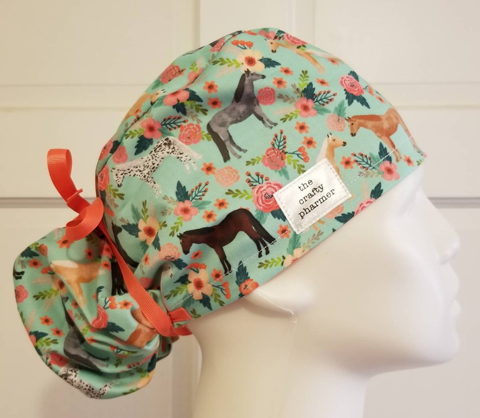Horse Multi Coat Floral Handmade Scrub Hats Etsy