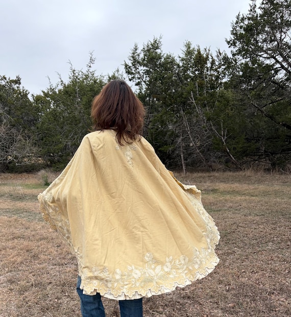 Antique Victorian Edwardian Cape Wool & Silk Bridal - Gem