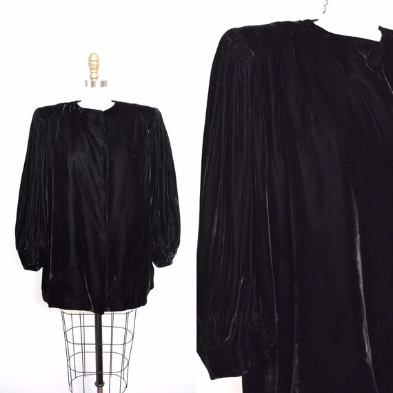 Vintage 1940s Velvet Coat 40s Balloon Sleeves Even