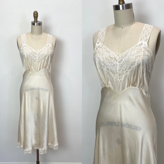 Vintage 1940s Fischer Slip 40s Silk Charmeuse Bias
