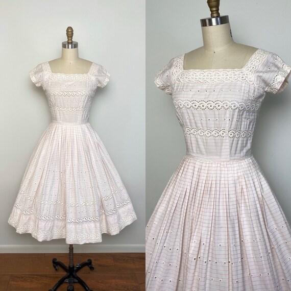 Vintage 1950s Cotton Dress Jerry Gilden Spectator