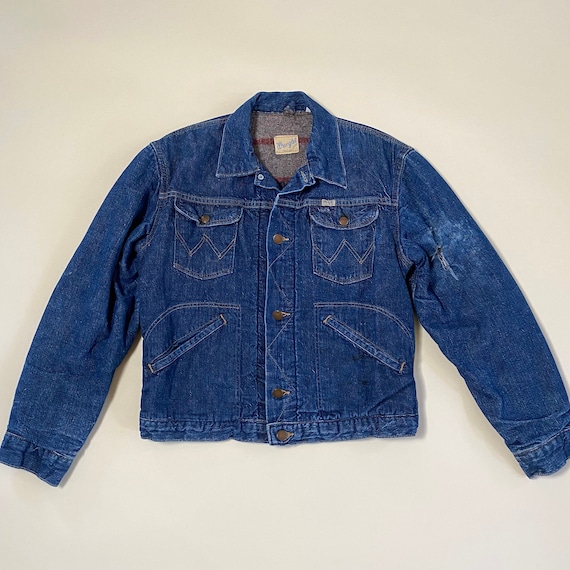 Vintage 1960s Denim Jacket 60s Wrangler Blanket Li