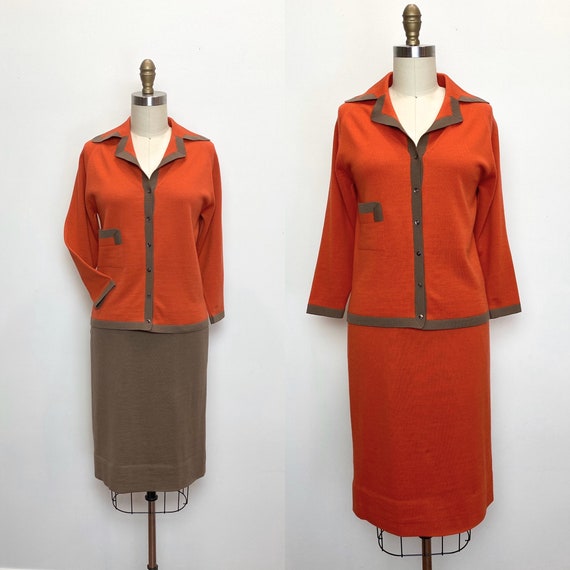 Vintage 1950s Suit 50s Italian Knit Skirts and Swe