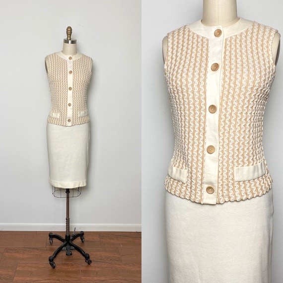 Vintage 1950s Knit Set 50s Skirt and Top
