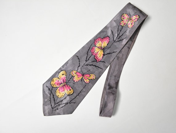 Vintage 1940s Wide Tie 40s Haband Butterfly Neckti