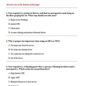 May include: A document titled ACLS Certification Exam Actual 2026 Practice Test Questions and Verified Answers. It contains three multiple-choice medical questions regarding patient distress, airway management, and emergency response procedures.