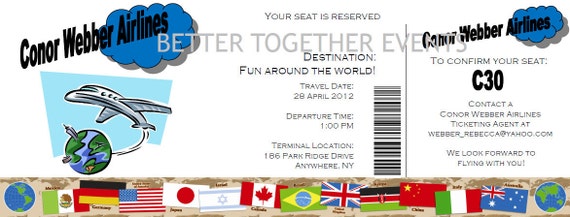 Around The World Birthday Invitations 4