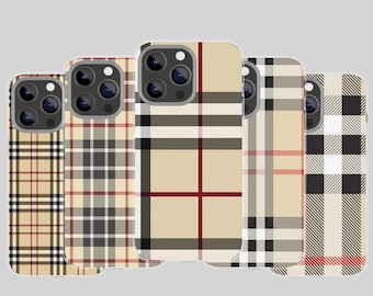 Comfortabel geruit telefoonhoesje met Schotse tartanprint voor iPhone 17Pro 16, 15, 14, 13, 12 Samsung S26, S25, S24, S23Fe, A16, A56, Pixel 10, 9Pro
