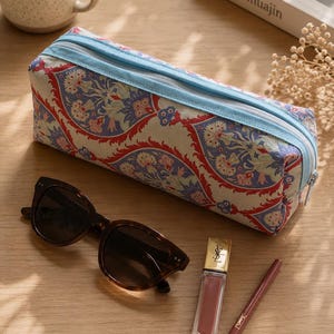 Patrón y tutorial de costura para neceser con cremallera: bolsa de maquillaje, organizador de artículos de aseo (descarga en PDF)