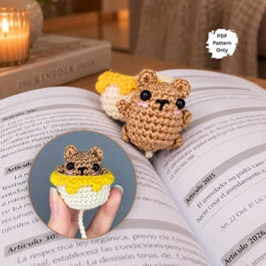 Crochet Bear Bookmark Pattern | Cute Teddy in Honey Jar Amigurumi PDF | Digital Download