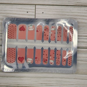 Pink Hearts KIDS nail polish wraps, nail polish stickers, nail strips, nail decals, nail art, nails, kids nail wraps, valentines nail wrap