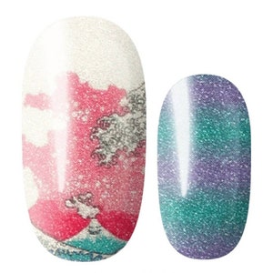 Waterfall nail polish wraps, 100% nail polish stickers, nail polish strips, nail decals, nail art, glitter nails, summer nails, #1412