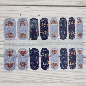 Christmas Glitter Nail Wraps, 100% nail polish stickers, nail strips, nail decals, nail art, holiday nails, glitter nails, nails, nail wraps