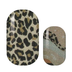 Brown leopard nail polish wraps, nail polish stickers, nail strips, nail decals, nail art, nail polish strip, leopard nail wraps, leopard