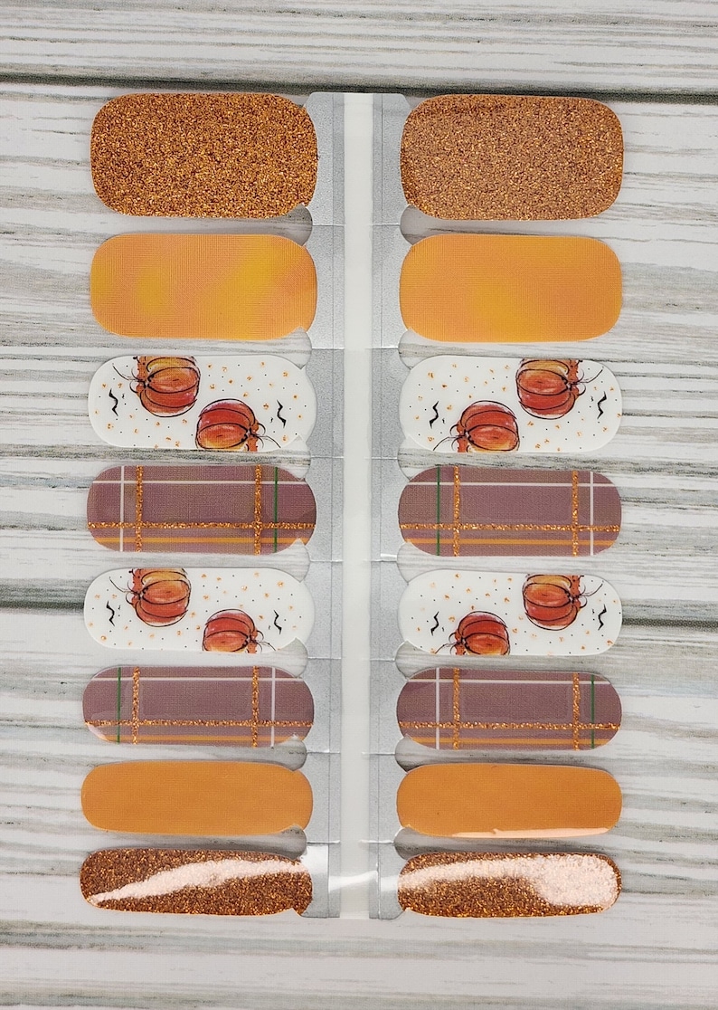 Pumpkin Patch nail polish wraps, nail polish stickers, nail strips, nail polish strips, nail decals, pumpkin nail wraps, fall nail wraps bild 4