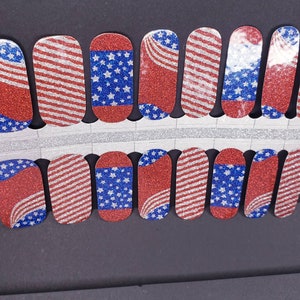 Star spangled nail wraps, nail polish wraps, 100% nail polish stickers, nail polish strips, nail decals, nail art, nail wraps