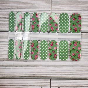 Prim Rose Nail Polish Wraps: Floral Nail Art Stickers