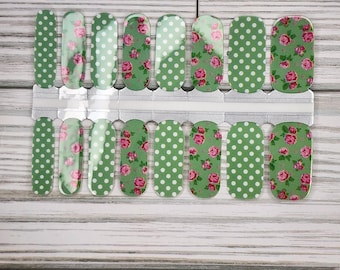 Prim Rose Nail Polish Wraps: Floral Nail Art Stickers