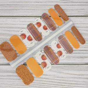 Pumpkin Patch nail polish wraps, nail polish stickers, nail strips, nail polish strips, nail decals, pumpkin nail wraps, fall nail wraps bild 3