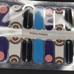 Archery nail wraps, nail polish wraps, 100% nail polish stickers, nail polish strips, nail decals, nail art, archery nail wraps, #S16676