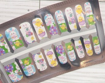 Easter Nail Polish Wraps: Kids' Bunny & Chick Nail Decals