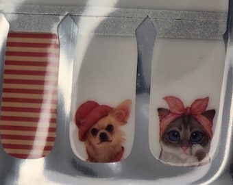 Kitty & Puppy Nail Polish Wraps: Kids Nail Art Stickers