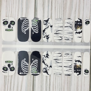 Skeleton nail polish wraps, nail polish stickers, nail strips, nail polish strips, nail decals, Skeleton nail wraps, halloween nail wraps