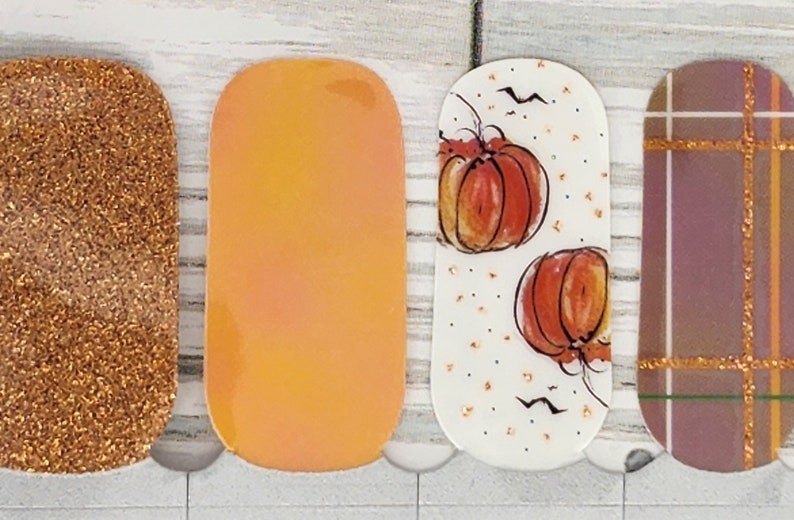 Pumpkin Patch nail polish wraps, nail polish stickers, nail strips, nail polish strips, nail decals, pumpkin nail wraps, fall nail wraps bild 5