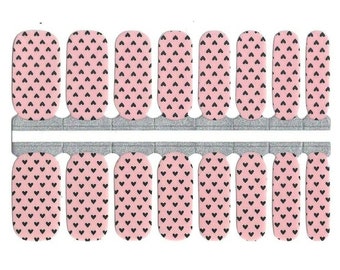 Pink Hearts Nail Polish Strips: Valentine's Day Nail Art