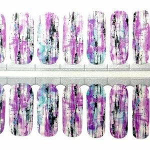 Purple Watercolors nail polish wraps, nail polish stickers, nail strips, nail decals, nail art, nail polish strips, nail wraps, #S1619