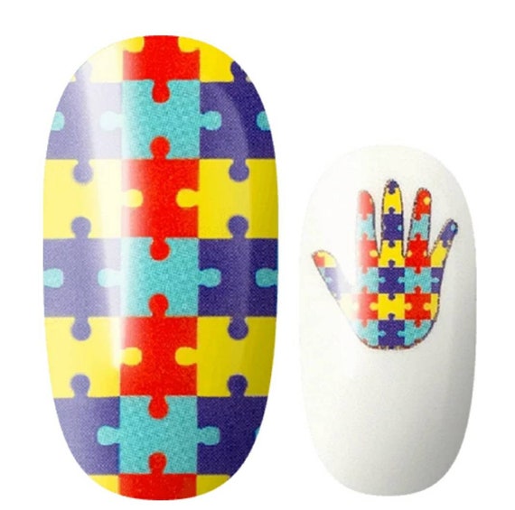 Buy Autism Ribbon Heart Autism Awareness Design #2 Nail Art Nail Decals  Online at desertcartUAE