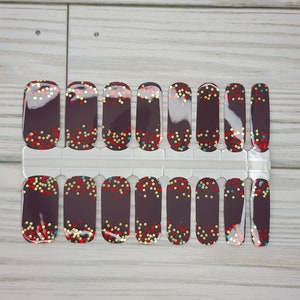 Fall glitter nail polish wraps, nail polish stickers, nail strips, nail polish strips, nail decals, fall leaves nail wraps, autumn nail wrap