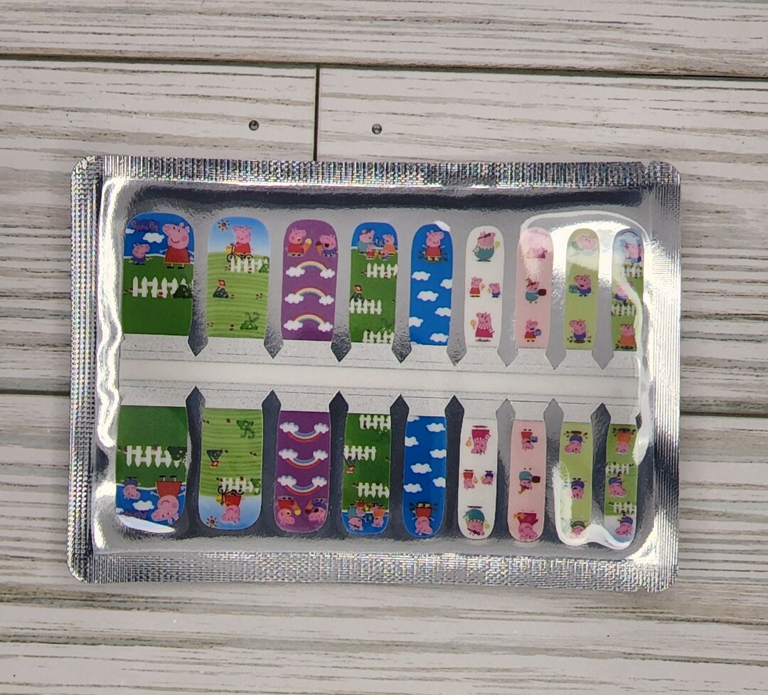 Peppa Pig KIDS Nail Polish Wraps, Nail Polish Stickers, Nail Strips