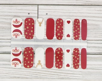 Santa Nail Wraps: Holiday Nail Polish Stickers
