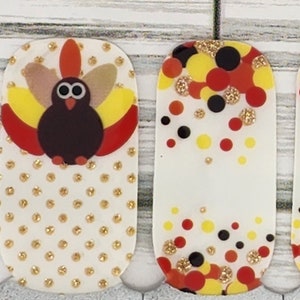 Turkey nail polish wraps, nail polish stickers, nail strips, nail polish strips, nail decals, thanksgiving nail wraps, autumn nail wraps