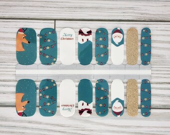 Christmas Nail Polish Strips: Santa, Reindeer, and Glitter Nail Art