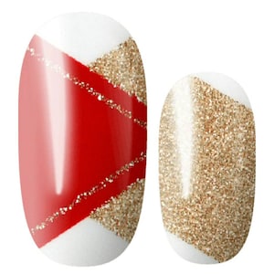 Red and Gold Glitter Nail Polish Strips - Sassy Nail Wraps