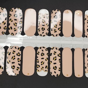 Classy leopard nail wraps, Easter nails, 100% nail polish stickers, nail polish strips, nail decals, nail art, leopard nails, #S1182