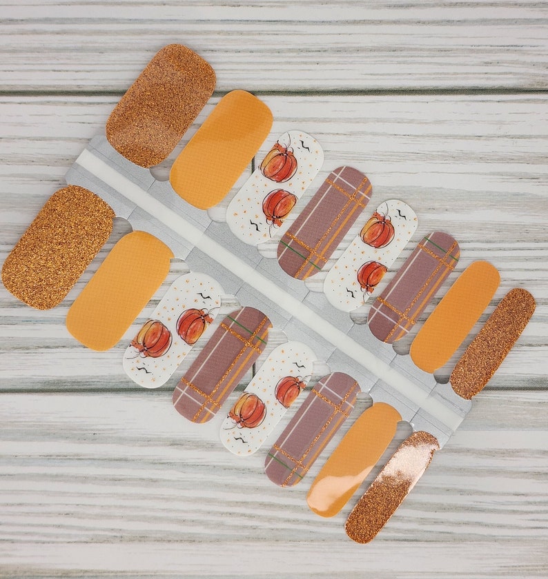 Pumpkin Patch nail polish wraps, nail polish stickers, nail strips, nail polish strips, nail decals, pumpkin nail wraps, fall nail wraps bild 2
