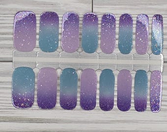 Purple Glitter Nail Polish Strips: Deluxe Nail Art Decals