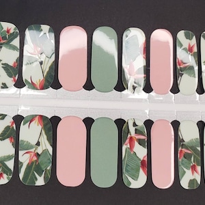 Hawaii Nail Polish Strips: Tropical Floral Nail Art Decals