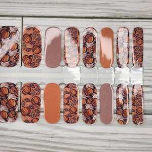 Pumpkin Galore nail polish wraps, nail polish stickers, nail strips, nail polish strips, nail decals,   pumpkin nail wraps, fall nail wraps