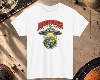Intelligence Not Found UFO T-shirt, retro sciencefiction buitenaards T-shirt