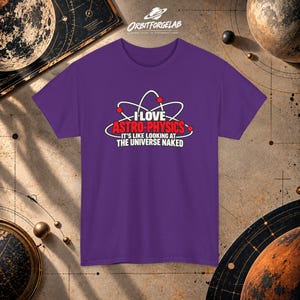 Ich liebe Astrophysik-T-Shirt | Atomgrafik, Wissenschafts-Nerd-Shirt