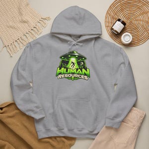 Sweat à capuche Ressources Humaines Enlèvement Extraterrestre | Pull à col rond OVNI